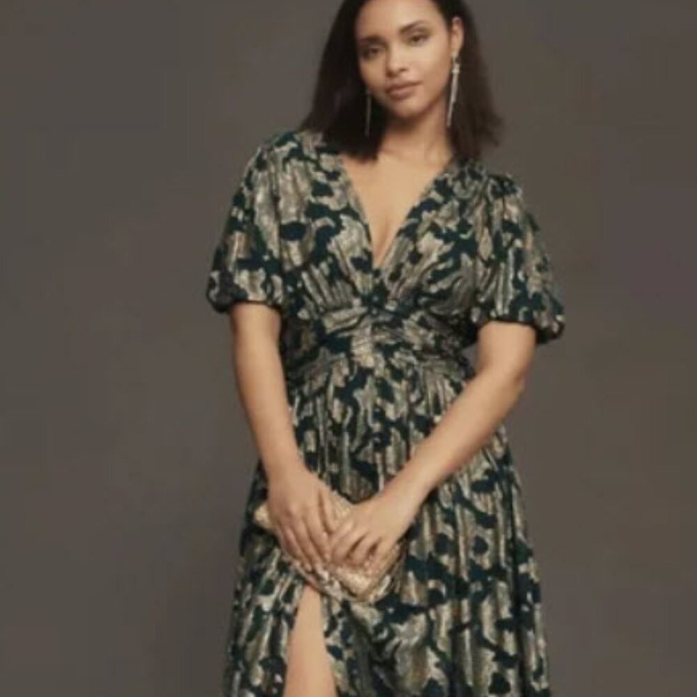 Anthropologie Katerina Button Front Midi Dress.  NWT Plus Size US 26 - Picture 2 of 13